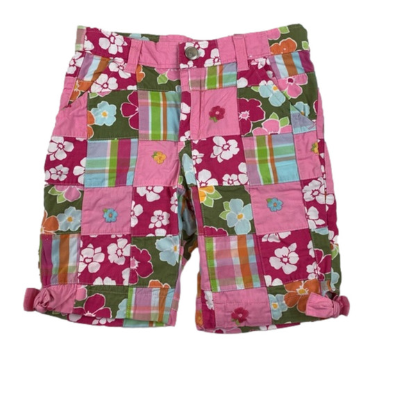 GYMBOREE Pink Floral Patchwork Shorts size 7 - Picture 1 of 6